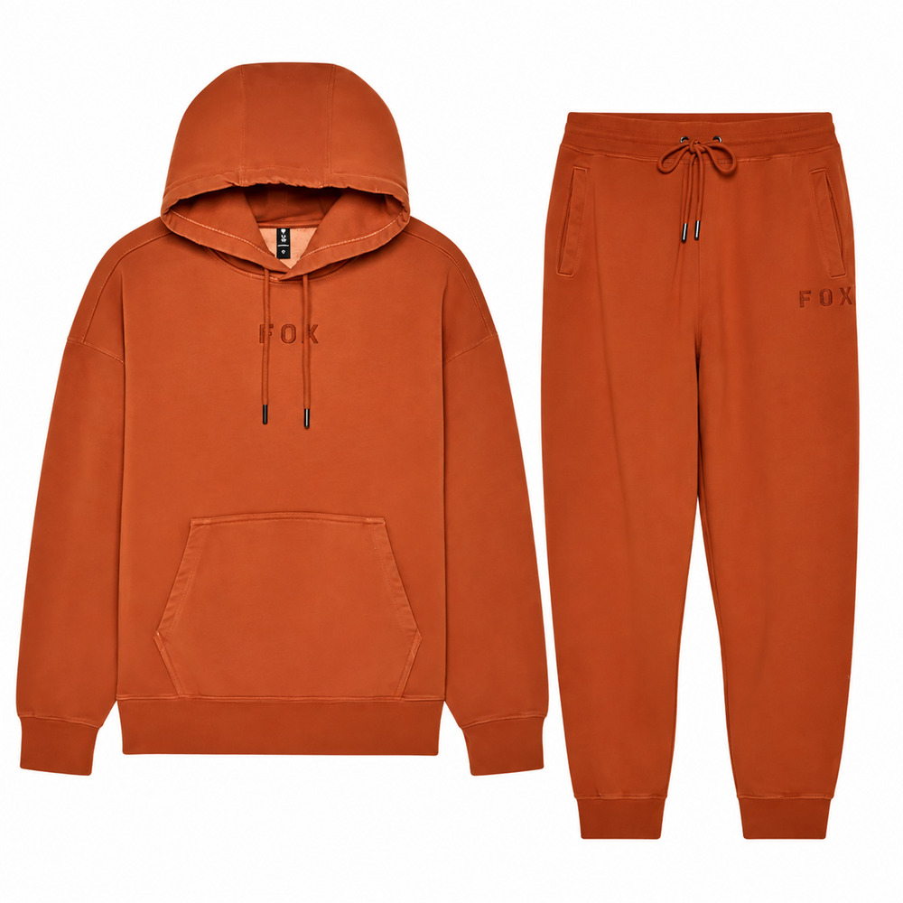 Fox Racing Wordmark Mens M Orange Hoodie Jogger Sweatpants Set NWT